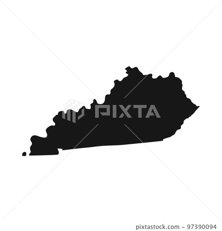 Simplified black silhouette of Kentucky state border Simplified black silhouette of Kentucky state border 97390094