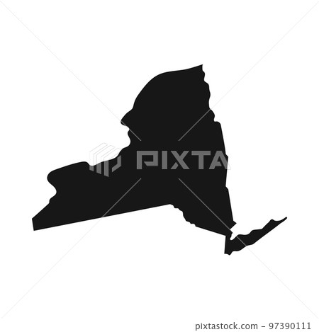 Simplified black silhouette of New York state border 97390111