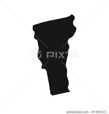 Simplified black silhouette of Vermont state border Simplified black silhouette of Vermont state border 97390115