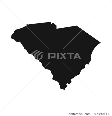 Simplified silhouette of South Carolina state border Simplified silhouette of South Carolina state border 97390117
