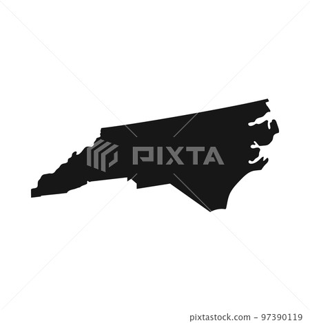Simplified silhouette of North Carolina state border Simplified silhouette of North Carolina state border 97390119