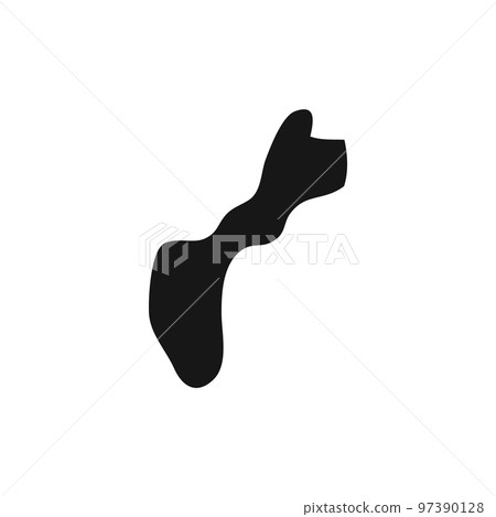 Simplified silhouette of American Samoa island border 97390128
