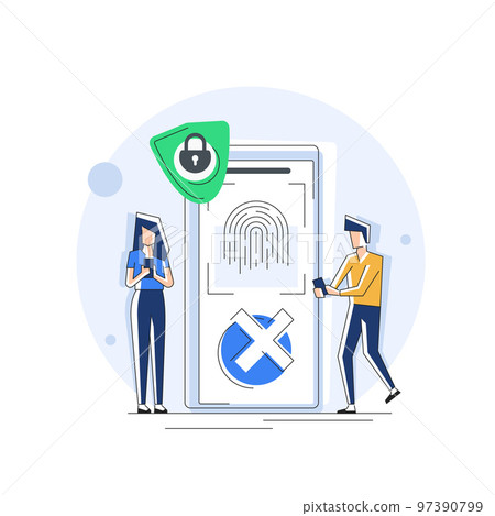 Activation account with fingerprint recognition technology, Touch ID security system 97390799