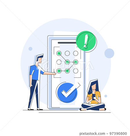 concept of smartphone security alert, personal access, user authorization, login, protection technology concept of smartphone security alert, personal access, user authorization, login, protection technology 97390800