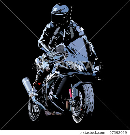 Motorcycle bike rider silhouette motorcycle race racer male 97392039
