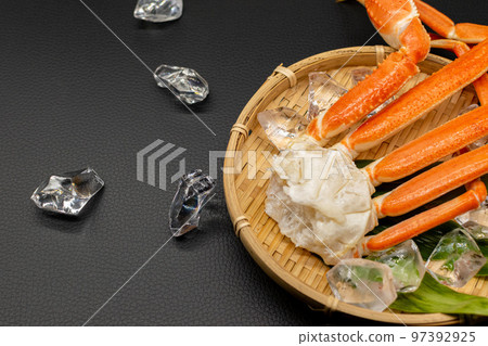 freshly thawed frozen crab legs 97392925