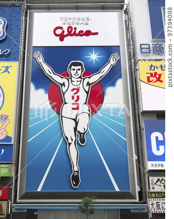 Signboard near Ebisubashi Bridge in Dotonbori, Osaka Signboard near Ebisubashi Bridge in Dotonbori, Osaka 97394098