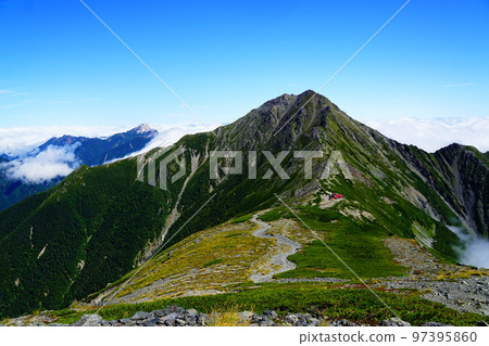 Southern Alps: Kitadake Sanso and Kitadake/Kaikomagatake from the Ainodake side 97395860