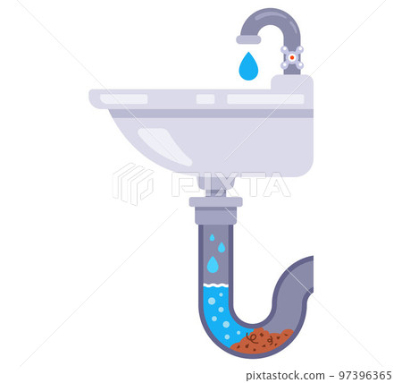 sink clogging. blockage in the pipe. 97396365