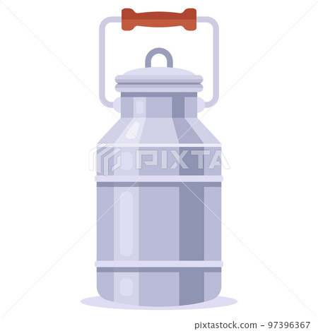 small aluminum can for milk or water. 97396367