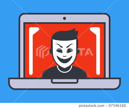 anonymous person on the internet. hacker breaks into a computer. anonymous person on the internet. hacker breaks into a computer. 97396388