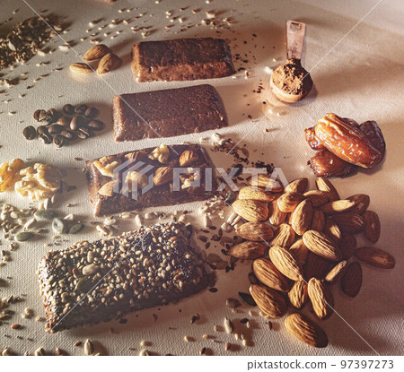 nuts and energy bar nuts and energy bar 97397273