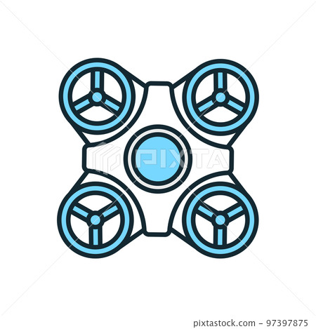 未來汽車，鳥瞰圖。飛行出租車的矢量圖素材。 97397875