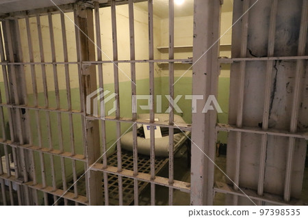 Cell house in Alcatraz island  in San Francisco Bay 97398535