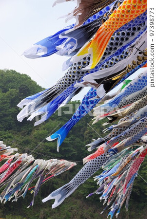 Village revitalization Festival decorations that have been expelled from duty Swimming carp streamers 14 97398773