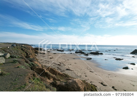 Beaches, marshes and cliffs at San Simeon  California 97398804