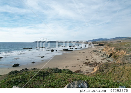 Beaches, marshes and cliffs at San Simeon  California 97398876