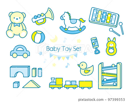 嬰兒玩具插圖素材集 97399353