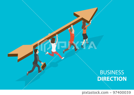 3D Isometric Flat Vector Conceptual Illustration of Business Direction 97400039