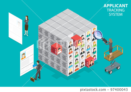 3D Isometric Flat Vector Conceptual Illustration of Applicant Tracking System 97400043