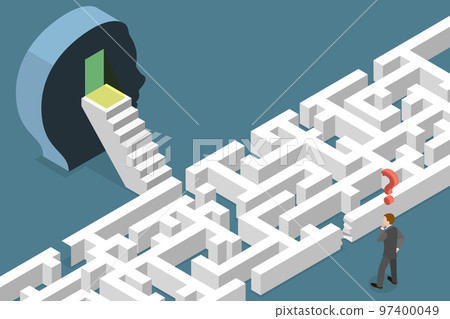 3D Isometric Flat Vector Conceptual Illustration of Psychoanalysis and Psychotherapy 97400049