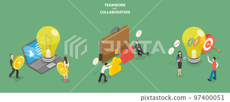 3D Isometric Flat Vector Conceptual Illustration of Teamwork And Collaboration 3D Isometric Flat Vector Conceptual Illustration of Teamwork And Collaboration 97400051