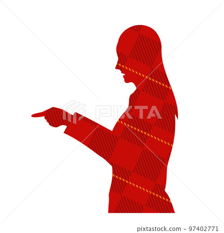 憤怒的女商人檢查模式的剪影插圖 憤怒的女商人檢查模式的剪影插圖 97402771