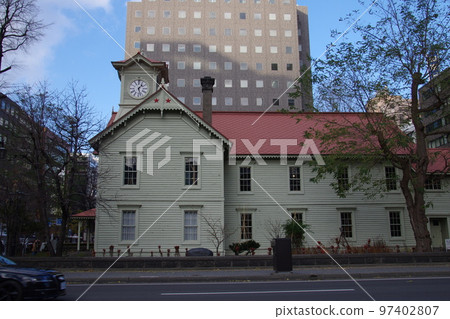 Sapporo clock tower late autumn horizontal position Sapporo clock tower late autumn horizontal position 97402807