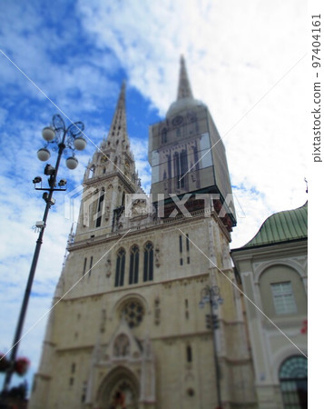 Croatia Zagreb Cathedral diorama style 97404161