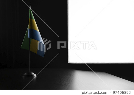 Small national flag of the Gabon on a black background Small national flag of the Gabon on a black background 97406893