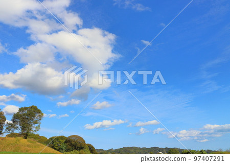 blue sky cloud tree blue sky cloud tree 97407291