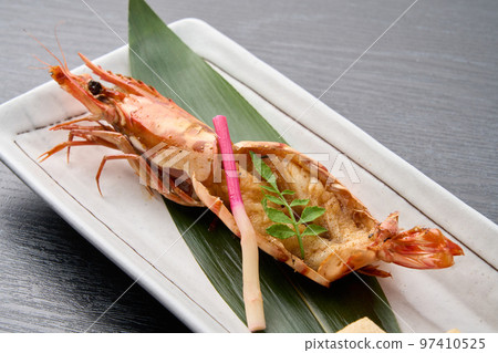 日本料理，鹽烤蝦 97410525