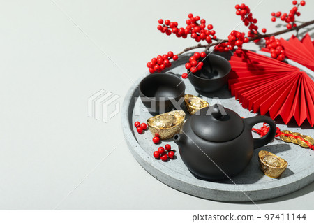 Concept of tea, asian tea, space for text Concept of tea, asian tea, space for text 97411144