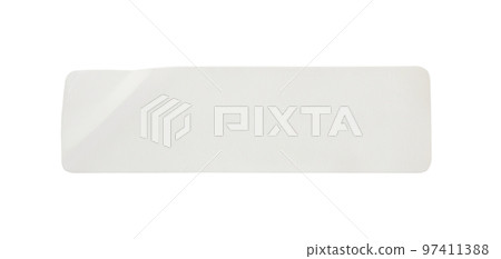 Paper sticker label isolated on white background Paper sticker label isolated on white background 97411388