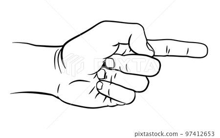 Hand Pointing Direction Finger Engraving Woodcut Hand Pointing Direction Finger Engraving Woodcut 97412653