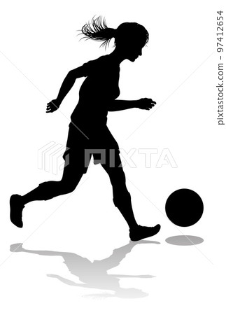 Female Soccer Football Player Woman Silhouette Female Soccer Football Player Woman Silhouette 97412654