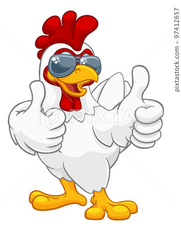 Chicken Rooster Cockerel Bird Sunglasses Cartoon Chicken Rooster Cockerel Bird Sunglasses Cartoon 97412657