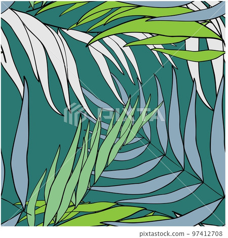 Green leaf pattern texture abstract background. Green tropical leaves. Green leaf pattern texture abstract background. Green tropical leaves. 97412708