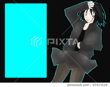 Black jacket girl illustration (6) 97413528