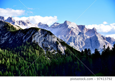 The pale colors of the rocks 97413792