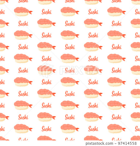 Seamless pattern with Sushi, for decoration 97414558