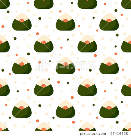 Seamless pattern with Onigiri, for decoration - Stock Illustration ...