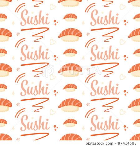 Seamless pattern with Sushi, for decoration 97414595