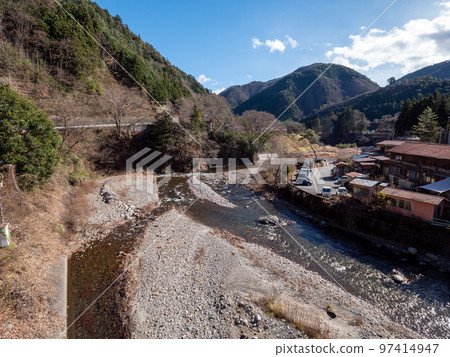 Village in the mountains and river flow Tambayama Village, Yamanashi Prefecture Village in the mountains and river flow Tambayama Village, Yamanashi Prefecture 97414947