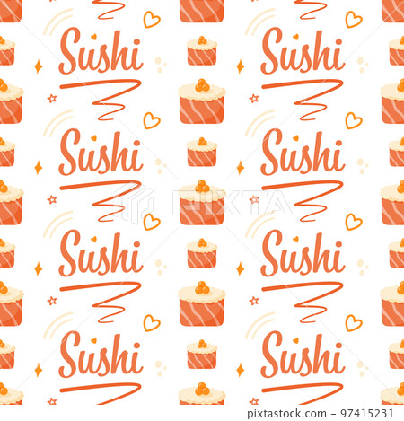 Seamless pattern with Sushi, for decoration 97415231