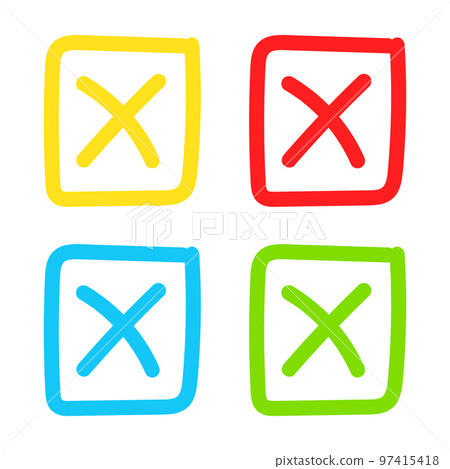 Set of hand drawn Cross Mark 97415418