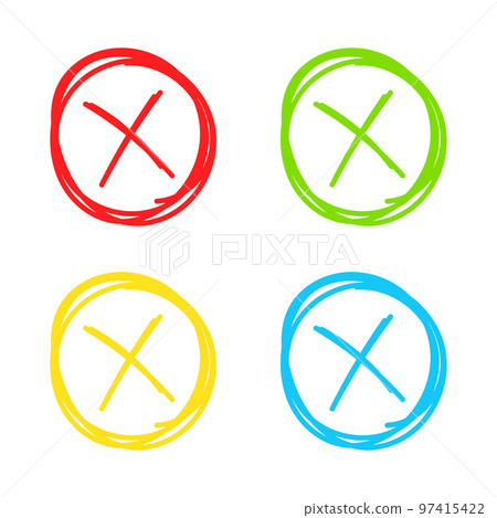 Set of hand drawn Cross Mark Set of hand drawn Cross Mark 97415422