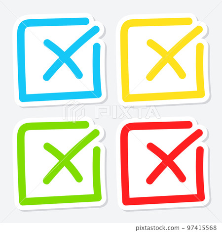Set of hand drawn Cross Mark Set of hand drawn Cross Mark 97415568