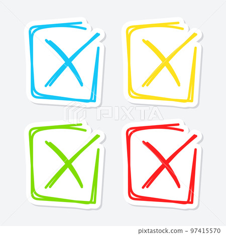 Set of hand drawn Cross Mark Set of hand drawn Cross Mark 97415570