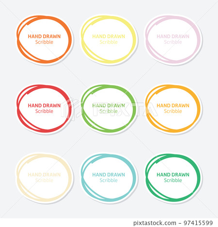 Set of hand drawn scribble sticker - Stock Illustration [97415599] - PIXTA
